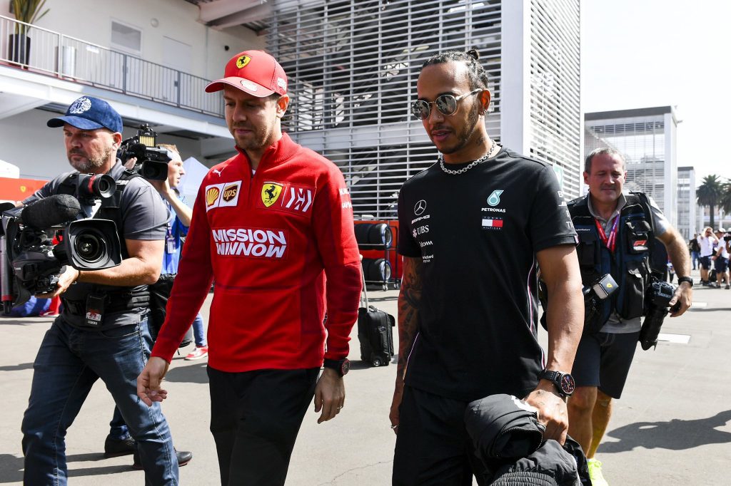 lewis hamilton et sebastian vettel au gp du mexique