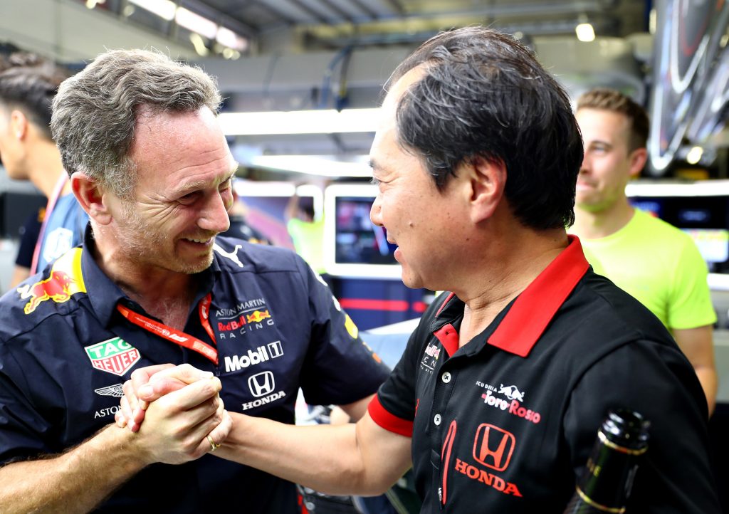 christian Horner et Toyoharu Tanabe Honda