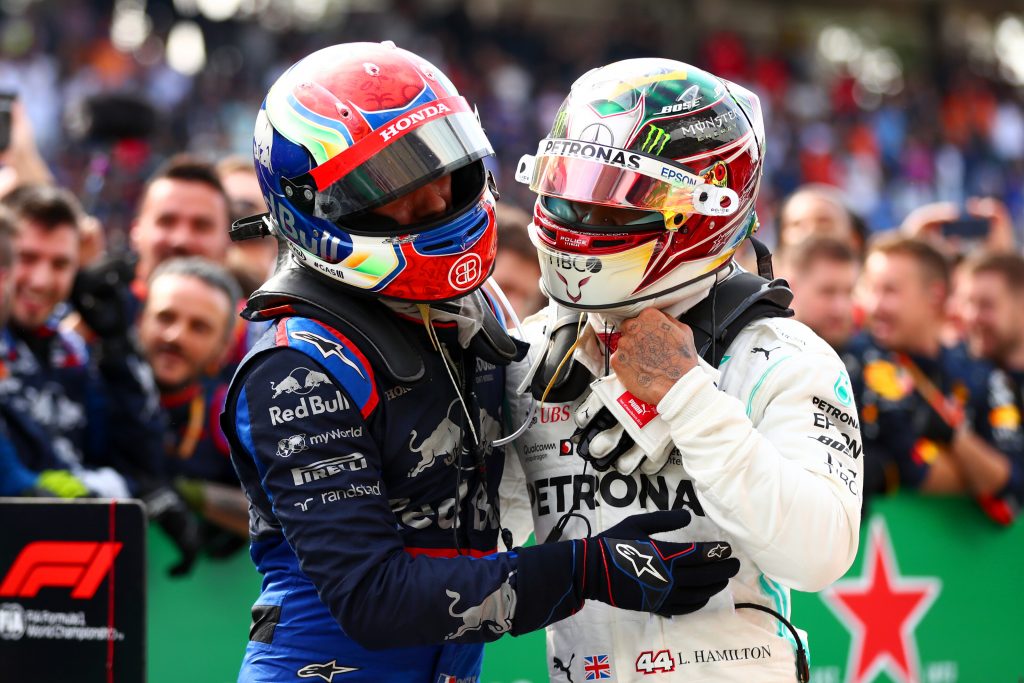 Pierre Gasly et Lewis Hamilton