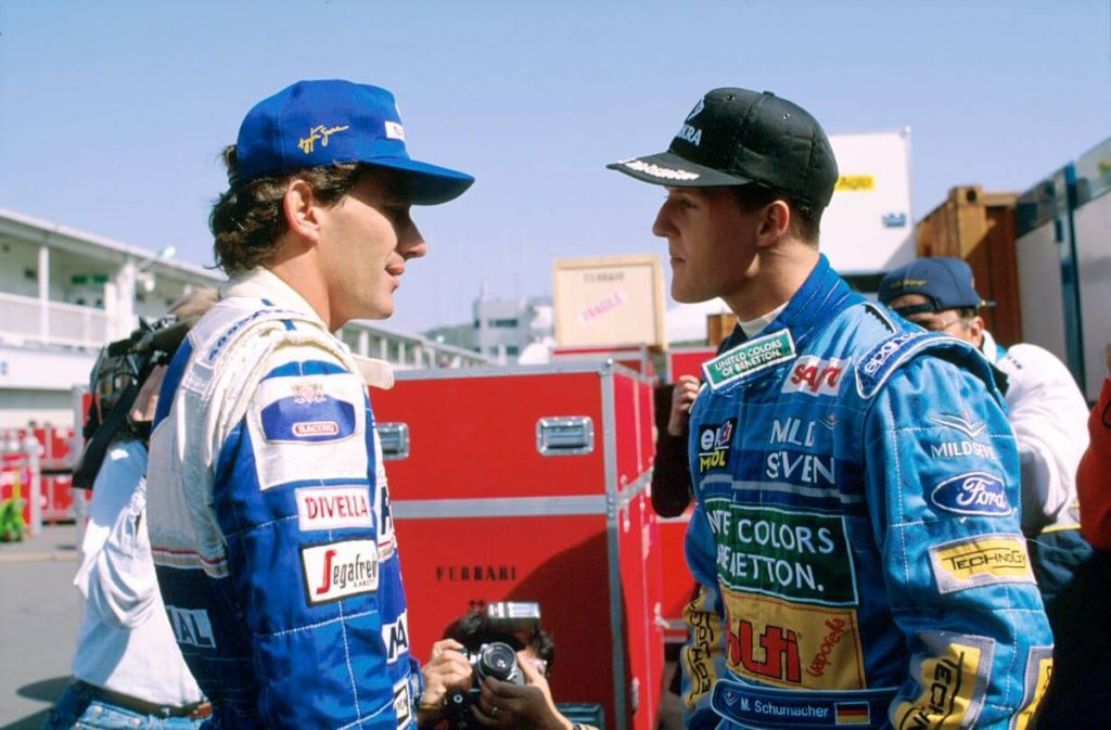 Michael Schumacher et Ayrton Senna en 1994