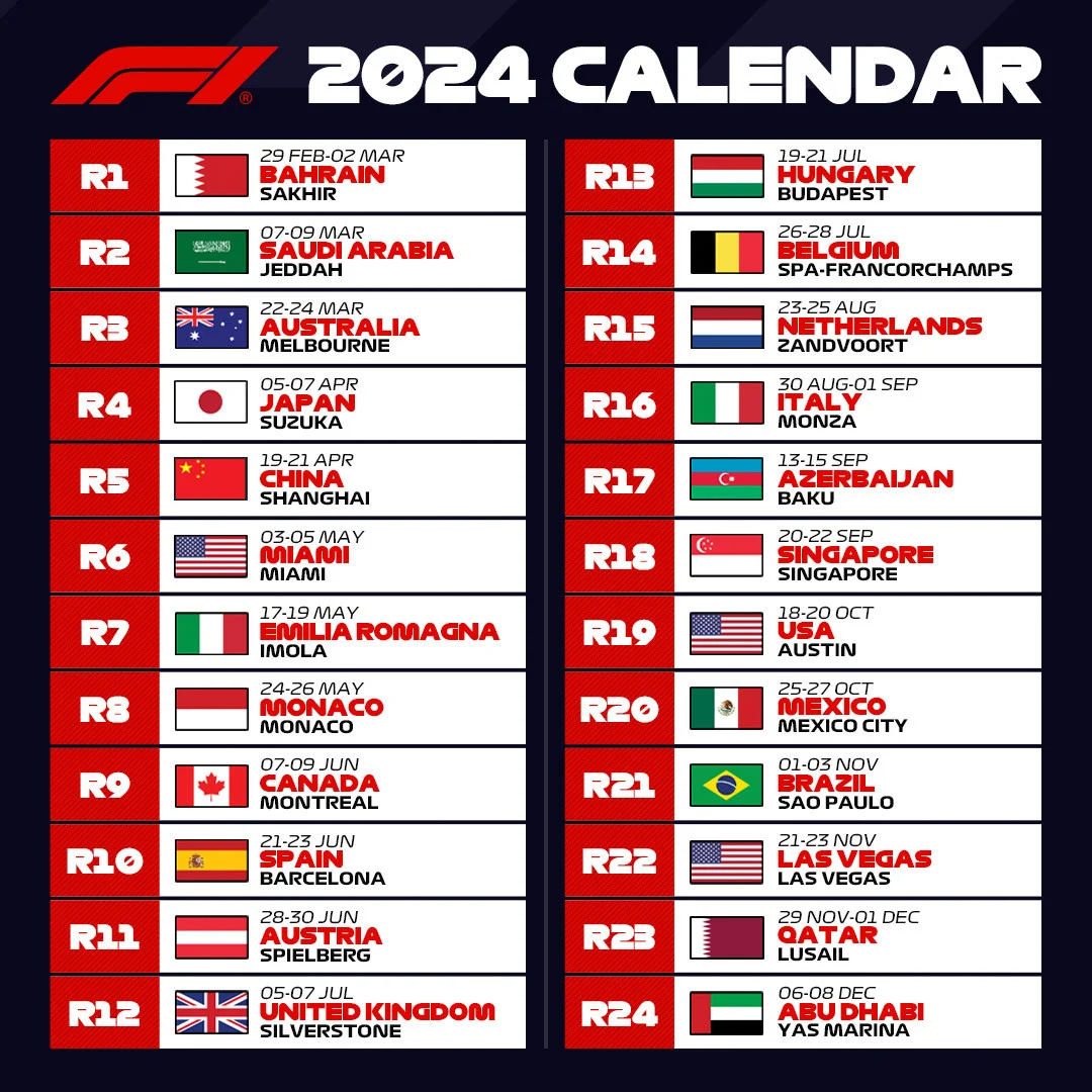 Calendario Formula 1 2024 Pdf Jeane Malory