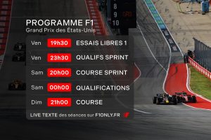 GP F1 des États-Unis : À quelles heures sont programmées la course Sprint et les Qualifications ce samedi ?