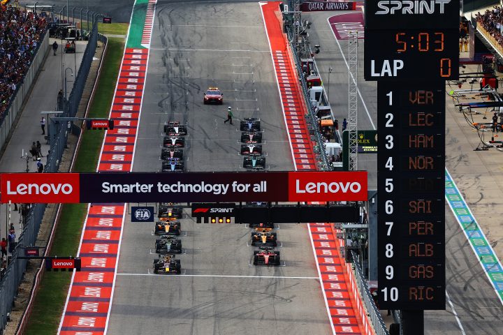 La grille de départ de la course Sprint du Grand Prix des États-Unis 2023 à Austin avec Max Verstappen (Red Bull) en pole - ©️ Red Bull Content Pool