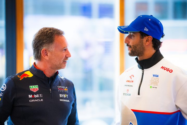 Christian Horner (Red Bull) et Daniel Ricciardo (Racing Bulls) lors du Grand Prix des Pays-Bas 2024 - ©️ Red Bull Content Pool