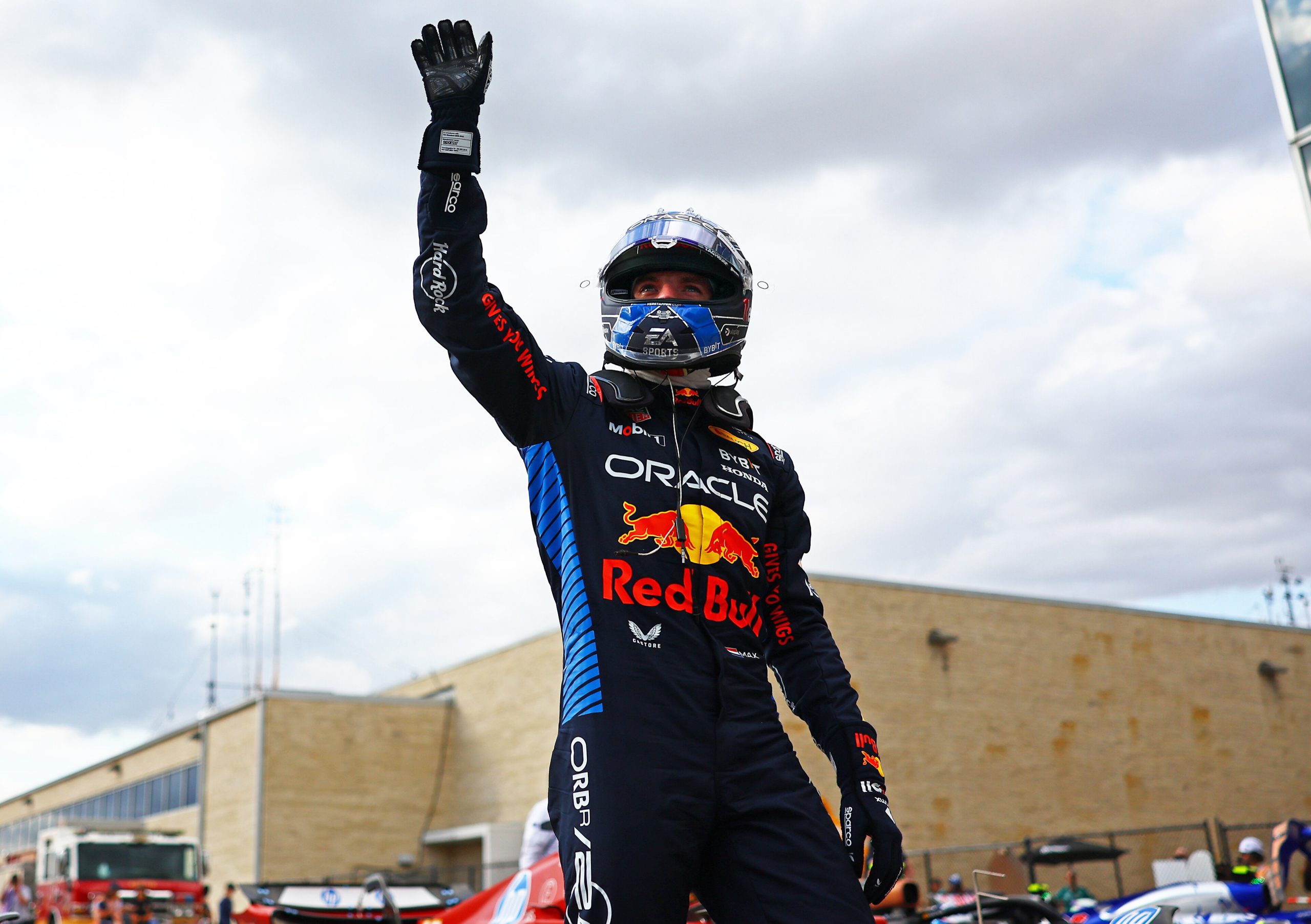 Max Verstappen (Red Bull) célèbre sa pole pour la course sprint à Austin - ©️ Red Bull Content Pool