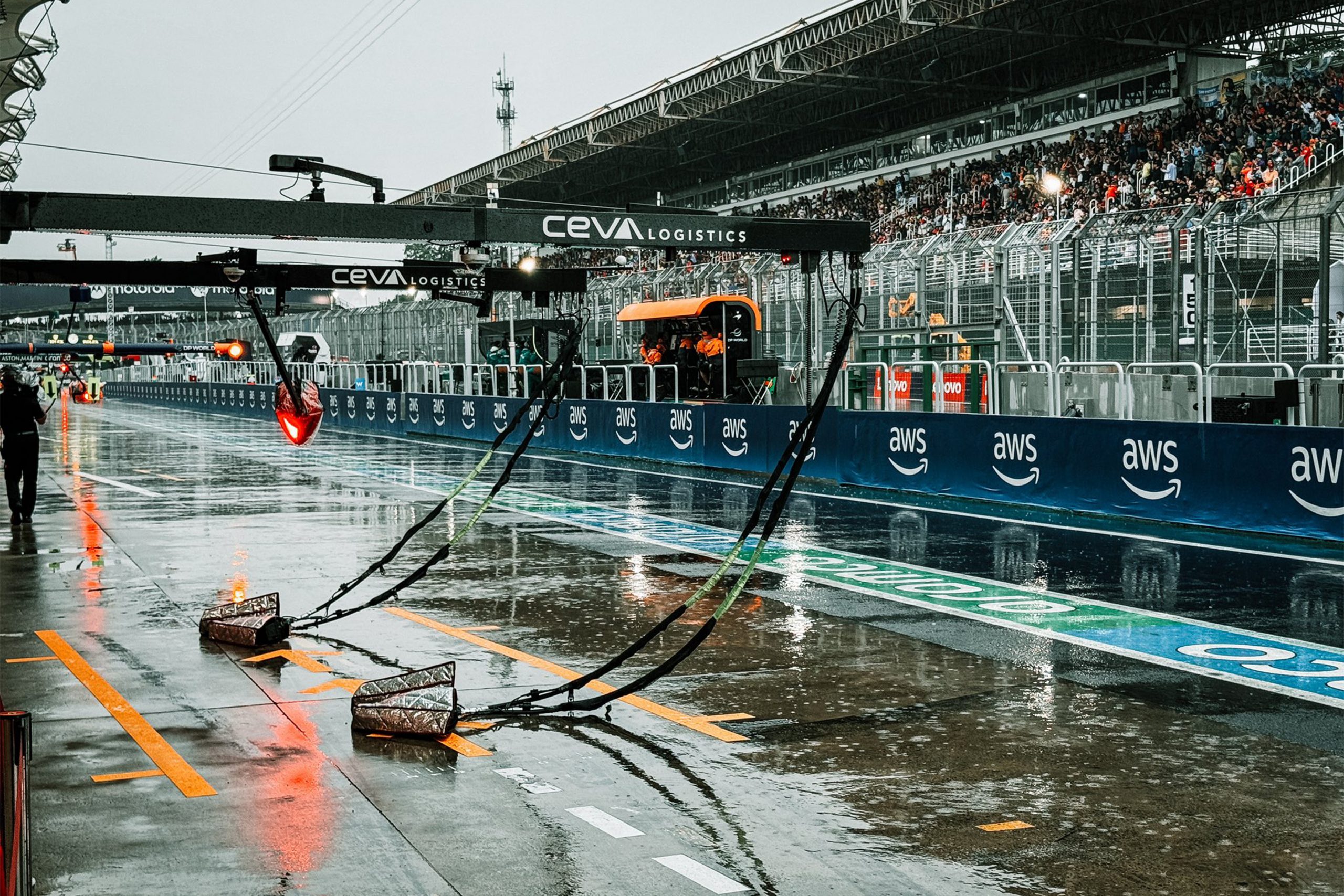 La pluie sur le circuit d'Interlagos lors du Grand Prix du Brésil 2024 - ©️ Ferrari