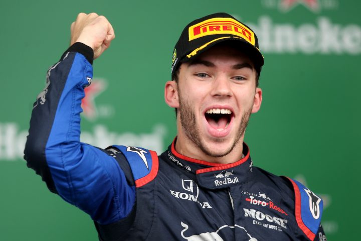 Pierre Gasly (Toro Rosso) sur le podium du Grand Prix du Brésil 2019 - ©️ Red Bull Content Pool