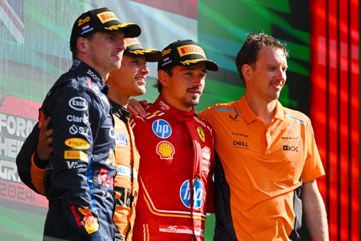 Max Verstappen (Red Bull), Lando Norris (McLaren) et Charles Leclerc (Ferrari) - ©️ Red Bull Content Pool