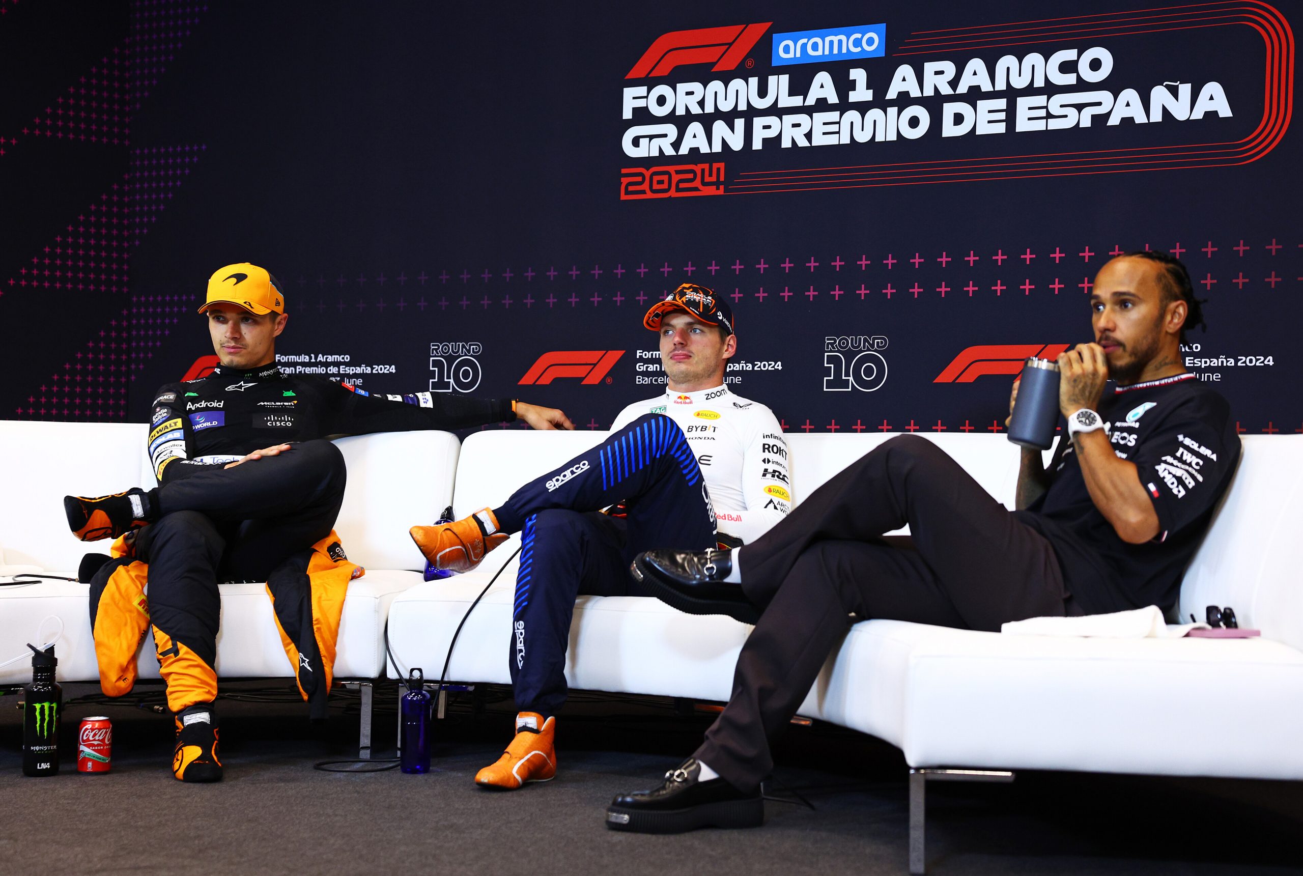 Lando Norris (McLaren), Max Verstappen (Red Bull) et Lewis Hamilton (Mercedes) - ©️ Red Bull Content Pool