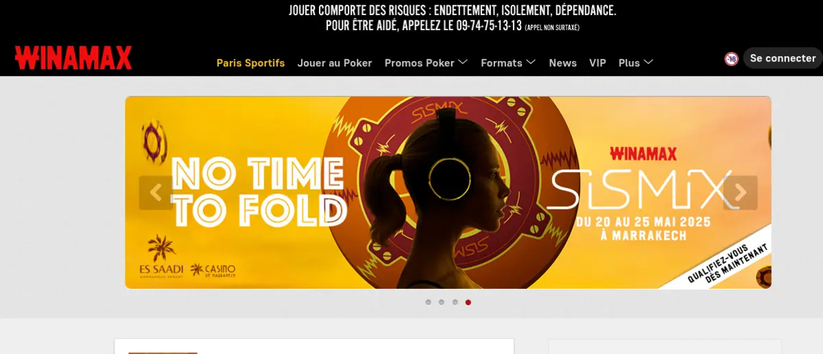 Winamax homepage