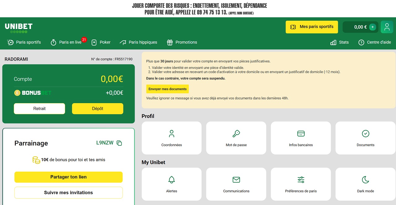 S'inscrire sur Unibet_