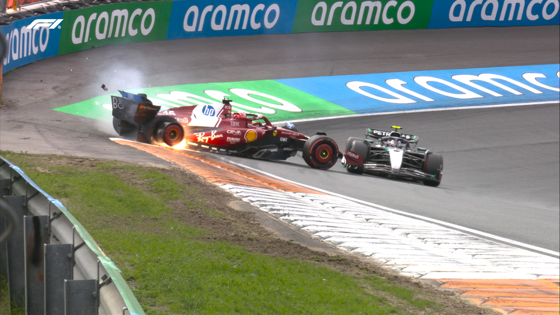 Leclerc contraint à l’abandon après un accrochage avec Antonelli à Zandvoort